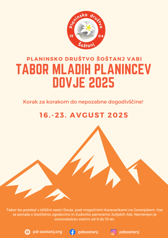 Tabor mladih planincev Dovje 2025